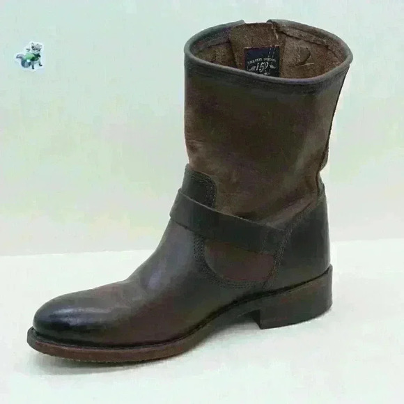 Frye Jet Engineer 150 TH Anniversary Women's Brown Leather Short Boots Size US 7 - Picture 4 of 12